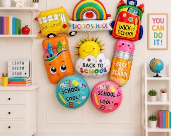 First Day of School Party Decor, Welcome Balloon Banner, Back to School Balloon Decoration Kit,  Classroom Balloons