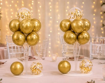 Balloon Column Stand Kit Set of 2, Adjustable Balloon Pillar Stand, Balloon Tower Kit, Party Balloon Decoration Stand