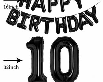 Happy Birthday Balloon Banner with Number Balloons, Milestone Birthday Party Decorations, Adult & Kids Birthday Decor
