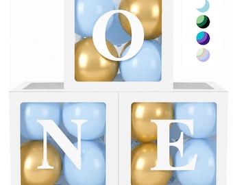 Balloon Boxes with ONE Letters, 25 Balloons Included, First Birthday Decorations, Birthday Party Decor, Photo Backdrop