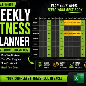AI Fitness Excel-mall – Automatisk träningsgenerator, gymschema, framstegsspårare