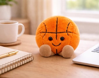 Op Jellycat geïnspireerde basketbalknuffel: oranje knuffelige bal voor kinderkamerdecoratie