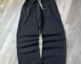 Y2k Baggy MNML schwarze Jogginghose mit weitem Bein Größe XL