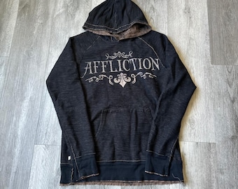 Gebrechen American Customs Motor Hoodie M Distressed Y2K Thermo reversibel Männer