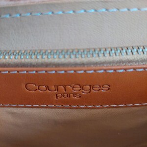 Vintage Courrèges Leather Crossbody Bag - Rare Tan Box Calfskin Messenger Bag - 1970s Luxury image 10