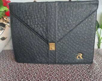 Luxurious Roberto Cavallo Genuine Ostrich Leather Unisex Laptop Bag