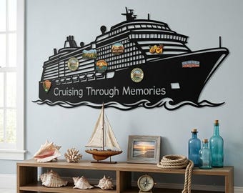 Tableau d'affichage d'aimant de voyage de bateau de croisière, support d'aimant de souvenir de croisière, art mural de souvenir de vacances, cadeau d'amant de croisière