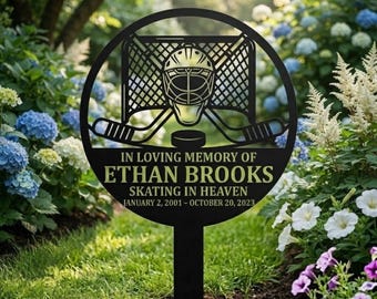 Pieu de jardin commémoratif de hockey personnalisé, plaque commémorative de hockey personnalisée, pierre tombale de sympathie, cadeau du souvenir