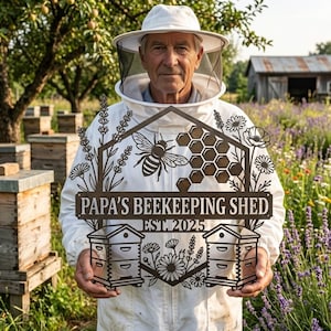 Personalisierte Bienenzucht Metallschild, individuelle Bienenzucht Dekor, Imker Schuppen Wandkunst, Honigbiene Liebhaber Geschenk