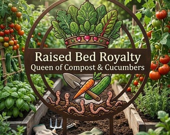 Raised Bed Garden Metal Sign, Vegetable Garden Decor, Garden Stake, Gardening Gift, Outdoor Yard Art, Plant Lover