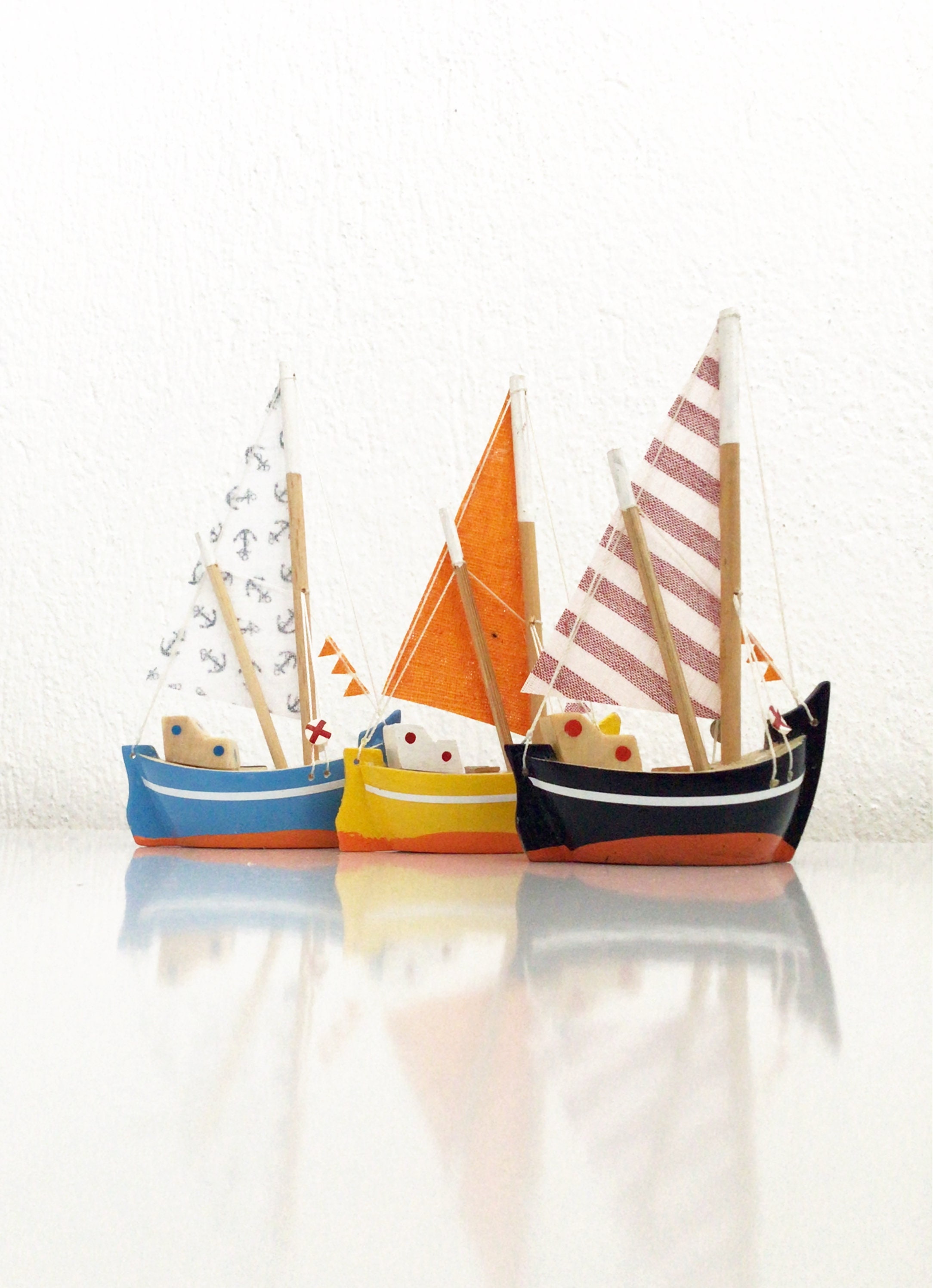 Personalized Unique Mini Wooden Boat Gift Set of 3 Small Wood Etsy