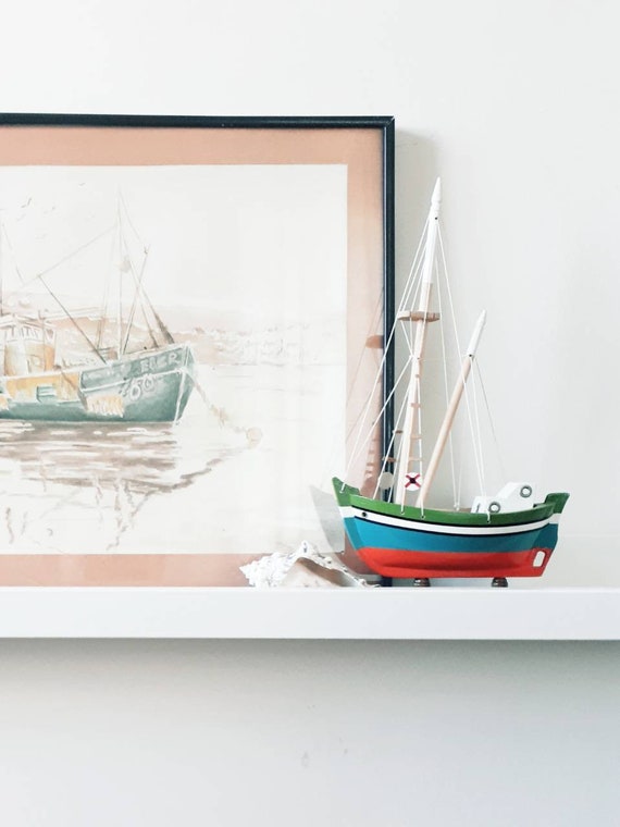 Medium Size Boat Office Desk Accessory Nautical Decoration Decor Gift For Coworkers Men Shelf
