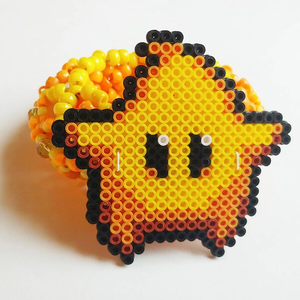 Luma Kandi Cuff - 2X Tall - Rave - Festival - Yellow Kandi Cuff - Orange Kandi Cuff