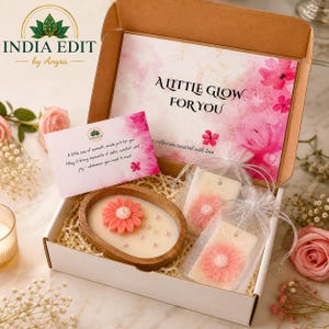Handmade Soy Wax Dough Bowl Candle Hamper | Coconut Wax Sachets, Self-Care Set