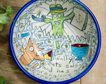Tom Edwards Wallyware Salsa Bowl -Signed