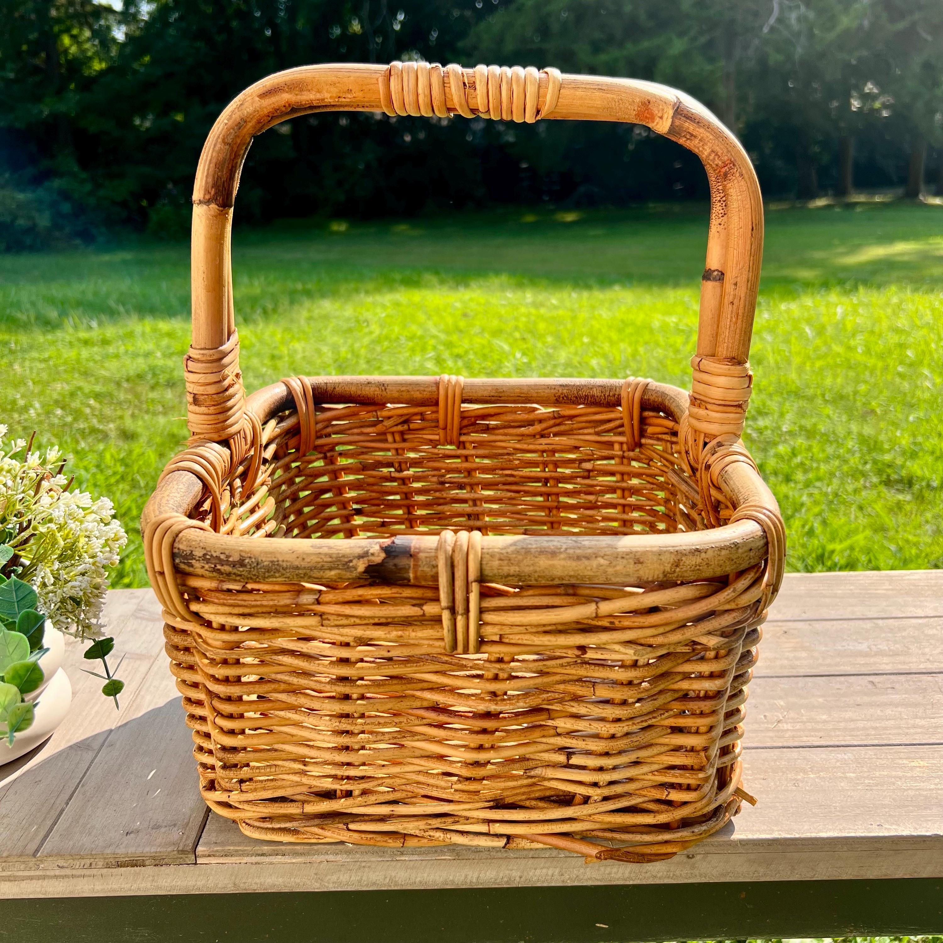 Old Bamboo Basket - Etsy