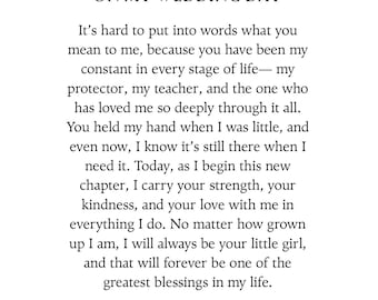 Custom Wedding Day Letter to Dad from Daughter (Digital Download)