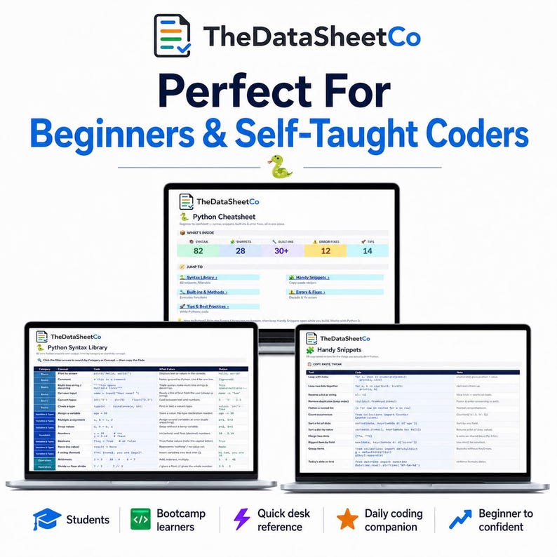 Hoja de referencia de Python, Hoja de referencia de Python para principiantes, Libro de trabajo de referencia de Python, Hoja de referencia de codificación, Fragmentos de sintaxis de Python, Guía en PDF de Excel imagen 9