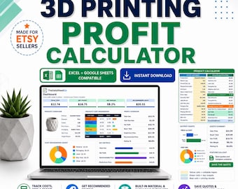 3D-Druck Gewinnrechner Tabelle | Preisrechner, Filament-Banken, Excel Template, Google Sheets (Digitaler Download)