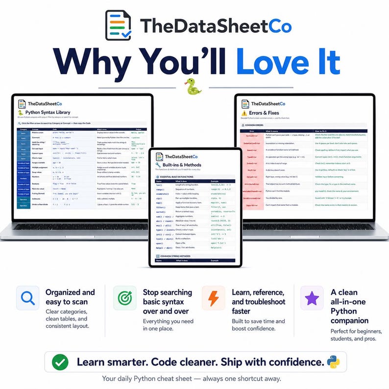Hoja de referencia de Python, Hoja de referencia de Python para principiantes, Libro de trabajo de referencia de Python, Hoja de referencia de codificación, Fragmentos de sintaxis de Python, Guía en PDF de Excel imagen 8