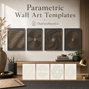 Parametric Wall Art SVG DXF Bundle, Laser Cut Wall Art Templates, Geometric CNC Panel Files, Dimensional Modern Decor Digital Download
