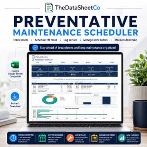 Modelo de Cronograma de Manutenção Preventiva, Rastreamento de Serviços de Equipamentos e Frota com Ordens de Serviço, Planilha Excel e Google Sheets