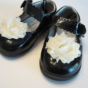 Shabby Chic Ivory Cream Chiffon Rosette Shoe Clips. Wedding Photo Prop Toddlers Girls Women