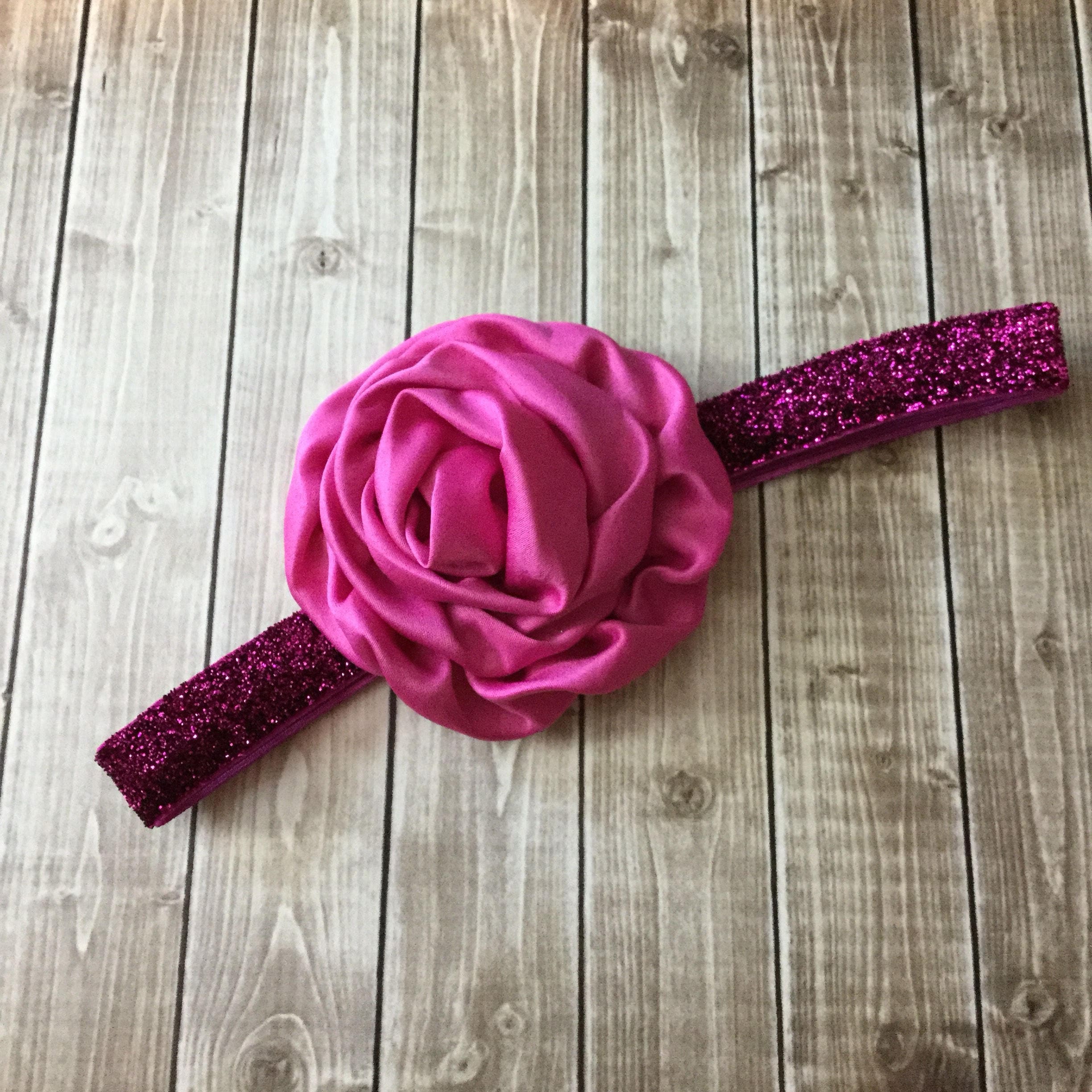 Fuchsia Pink Glitter Headband - Newborn Baby Toddler Girls  display picture 1
