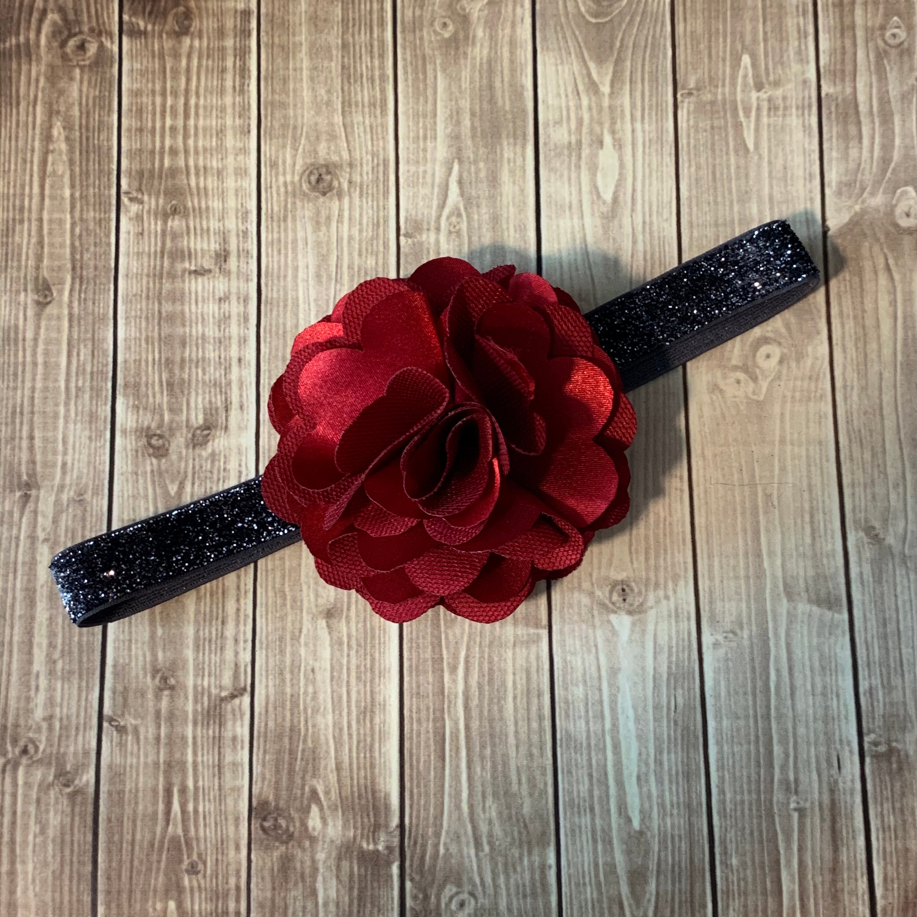 Burgundy and Dark Navy Glitter Headband with Satin & Tulle Etsy