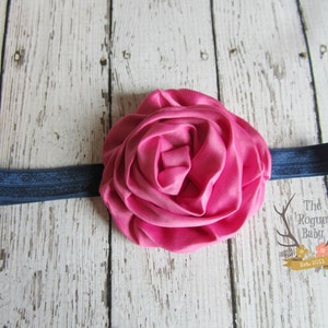 Fuchsia Pink & Navy Blue Headband - Newborn Baby Toddler Girls Adult - Pink - Headband - Photo Prop - Nautical - Baby Gift - Summer Headband