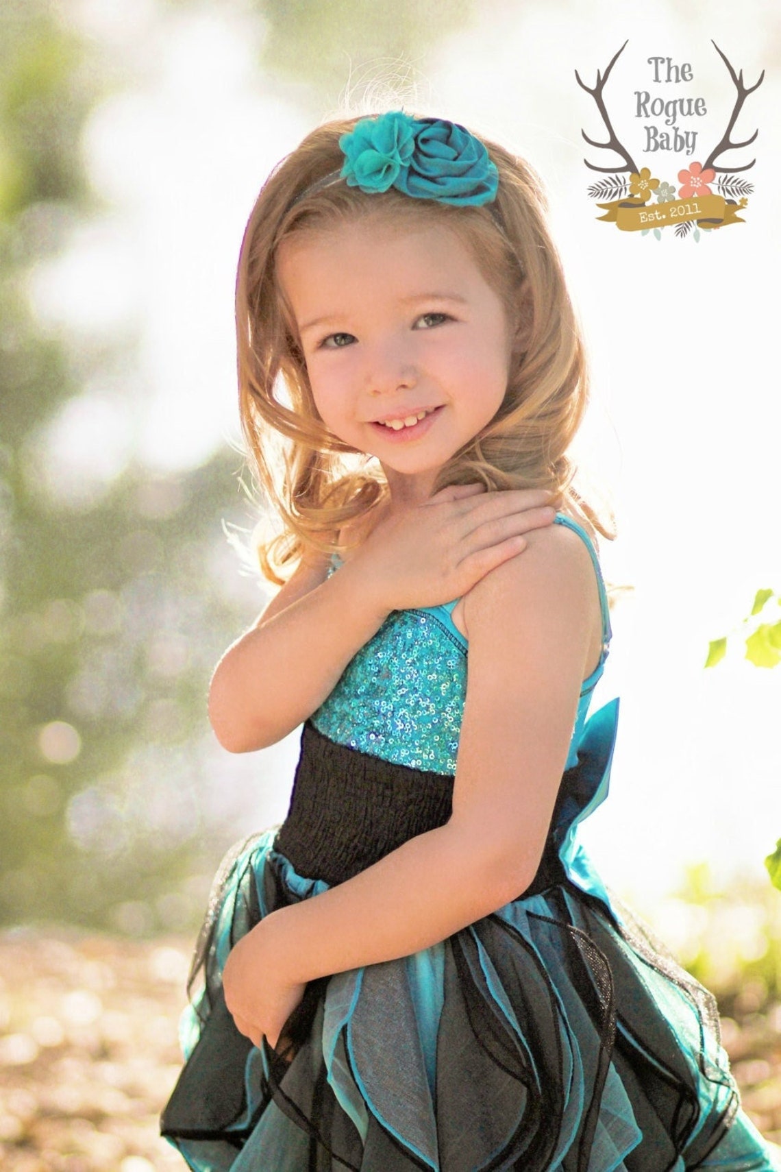 Teal & Silver Glitter Headband Baby Toddler Girls Ladies Etsy