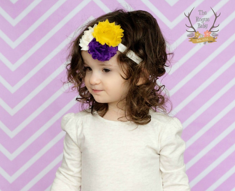 Mustard Yelow Gray Cream Headband Baby Headband Newborn Infant Baby Toddler Girls Adult Wedding image 2