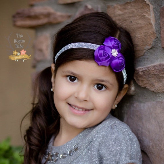 Purple & Silver Headband - Purple - Silver Glitter  display picture 1
