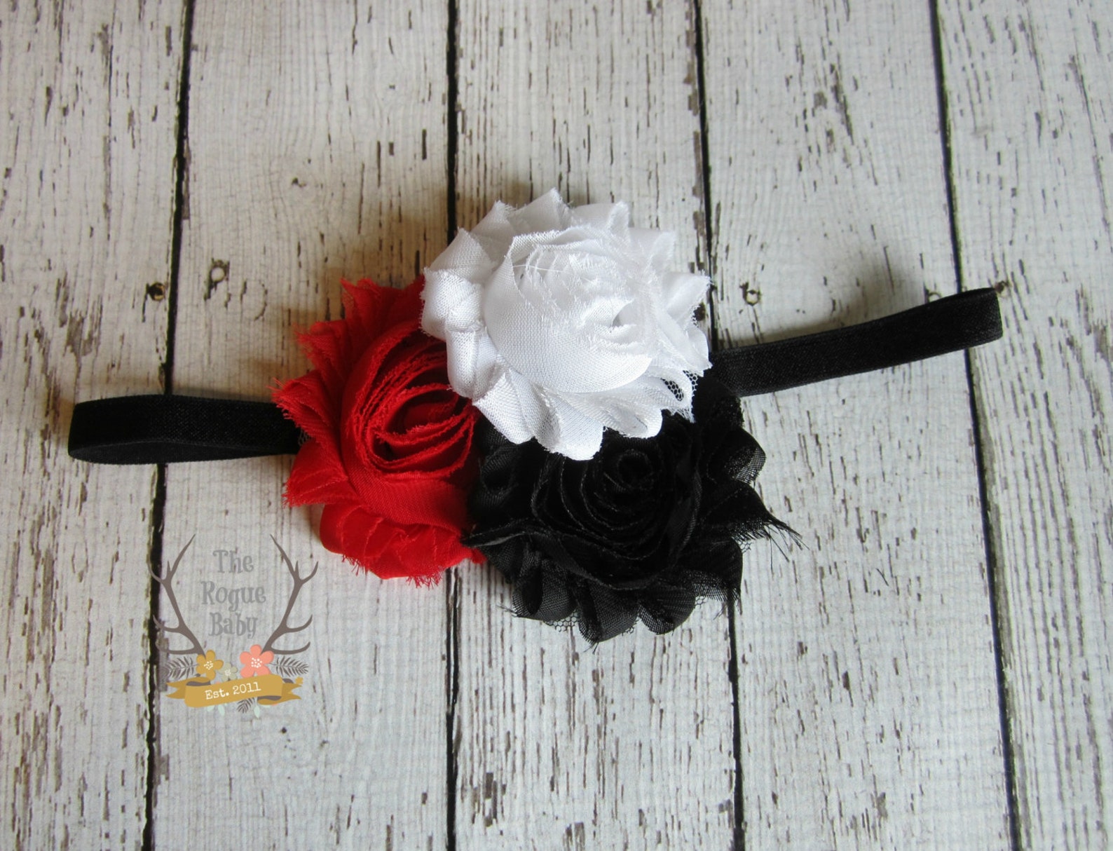 Black White and Red Headband - Baby Newborn Infant Toddlers Girls ...