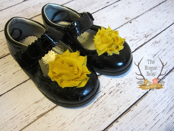 Mustard Yellow Chiffon Rosette Shoe Clips. Wedding Photo Prop Baby Toddlers  Girls Women Dress Shoes Flower Girl
