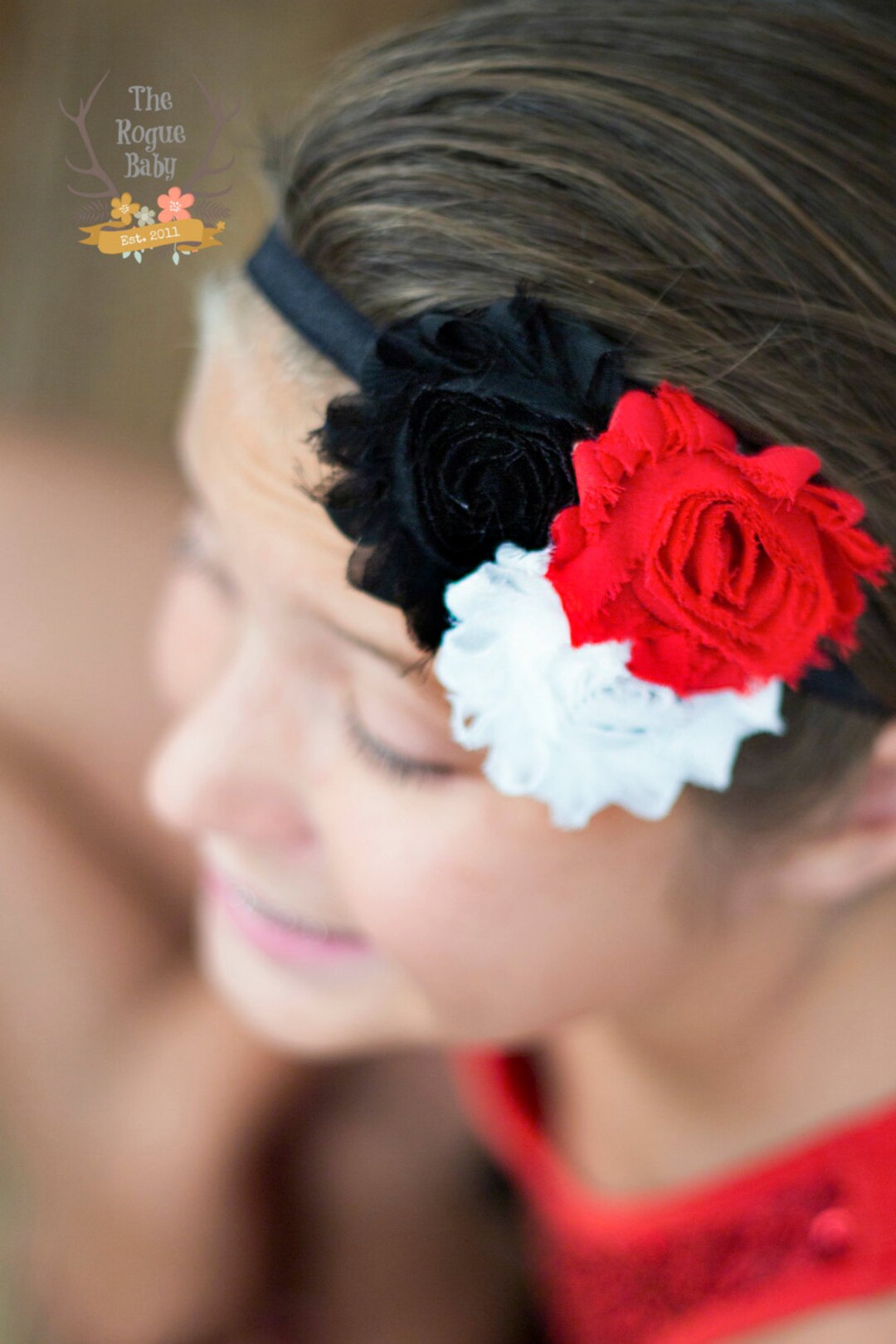 Black White and Red Headband - Baby Newborn Infant Toddlers Girls ...
