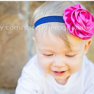 Fuchsia Pink & Navy Blue Headband - Newborn Baby Toddler Girls Adult - Pink - Headband - Photo Prop - Nautical - Baby Gift - Summer Headband