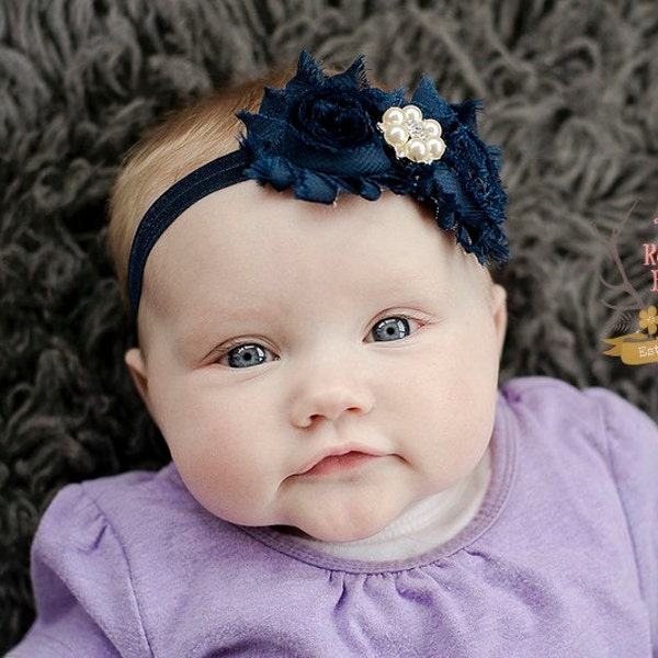 Navy Blue Headband Etsy