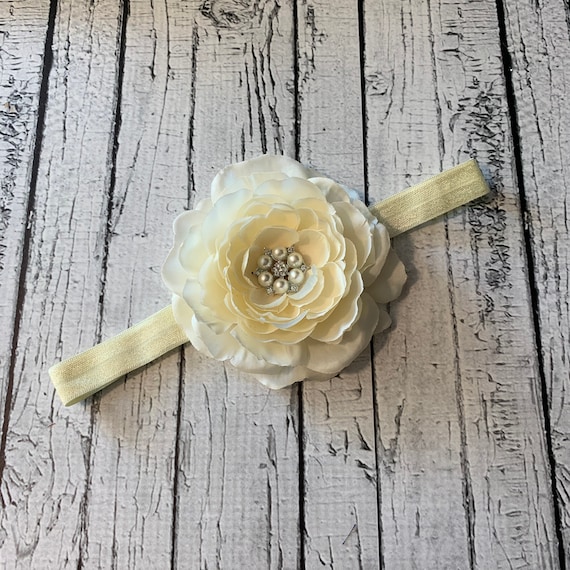 Cream Bridal Flower Headband - Bridal Flower - Pearl  display picture 1