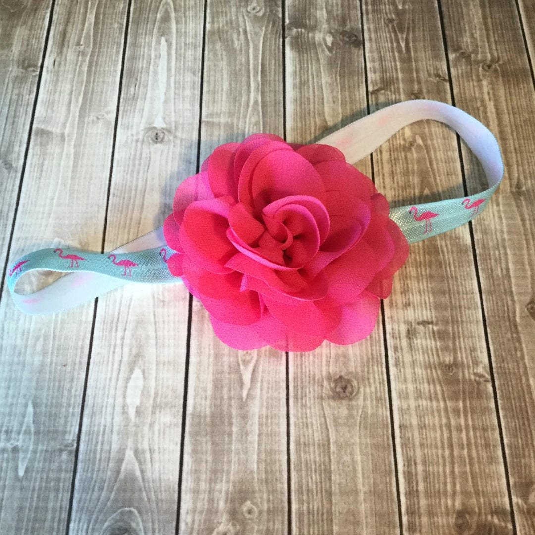 Bright Pink Flamingo Headband Hot Pink Fuchsia Aqya Summer Newborn Baby