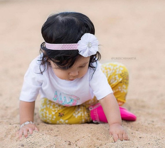 Light Pink & White Polka Dot Headband Newborn Infant Baby Etsy