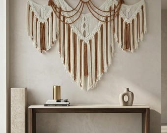 Boho Macrame Wall Hanging Large Geometric Tapestry Woven Decor Living Room Bedroom Apartment Art