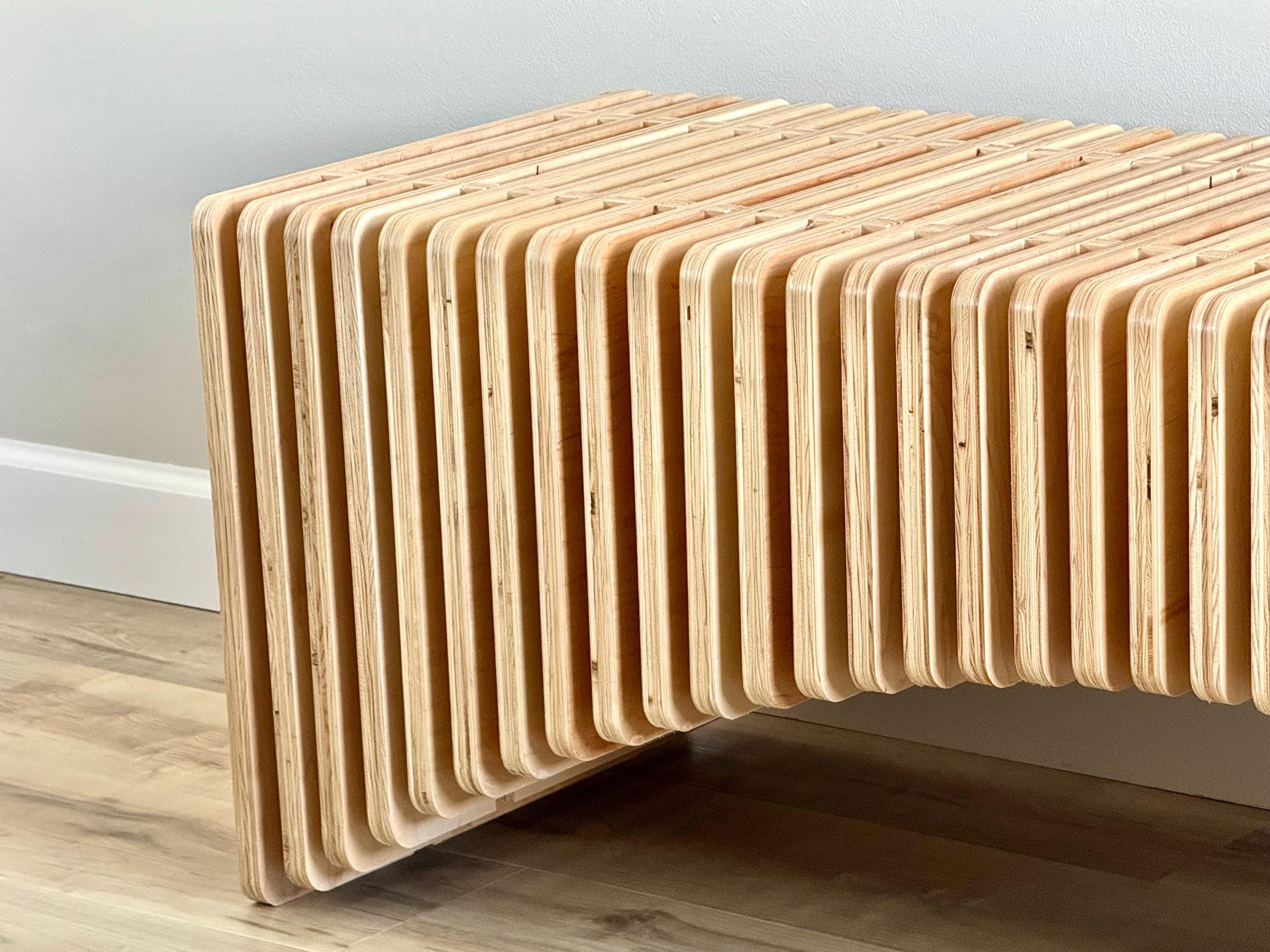 Modern Parametric Wood Bench - Custom Layered Plywood Furniture - Etsy