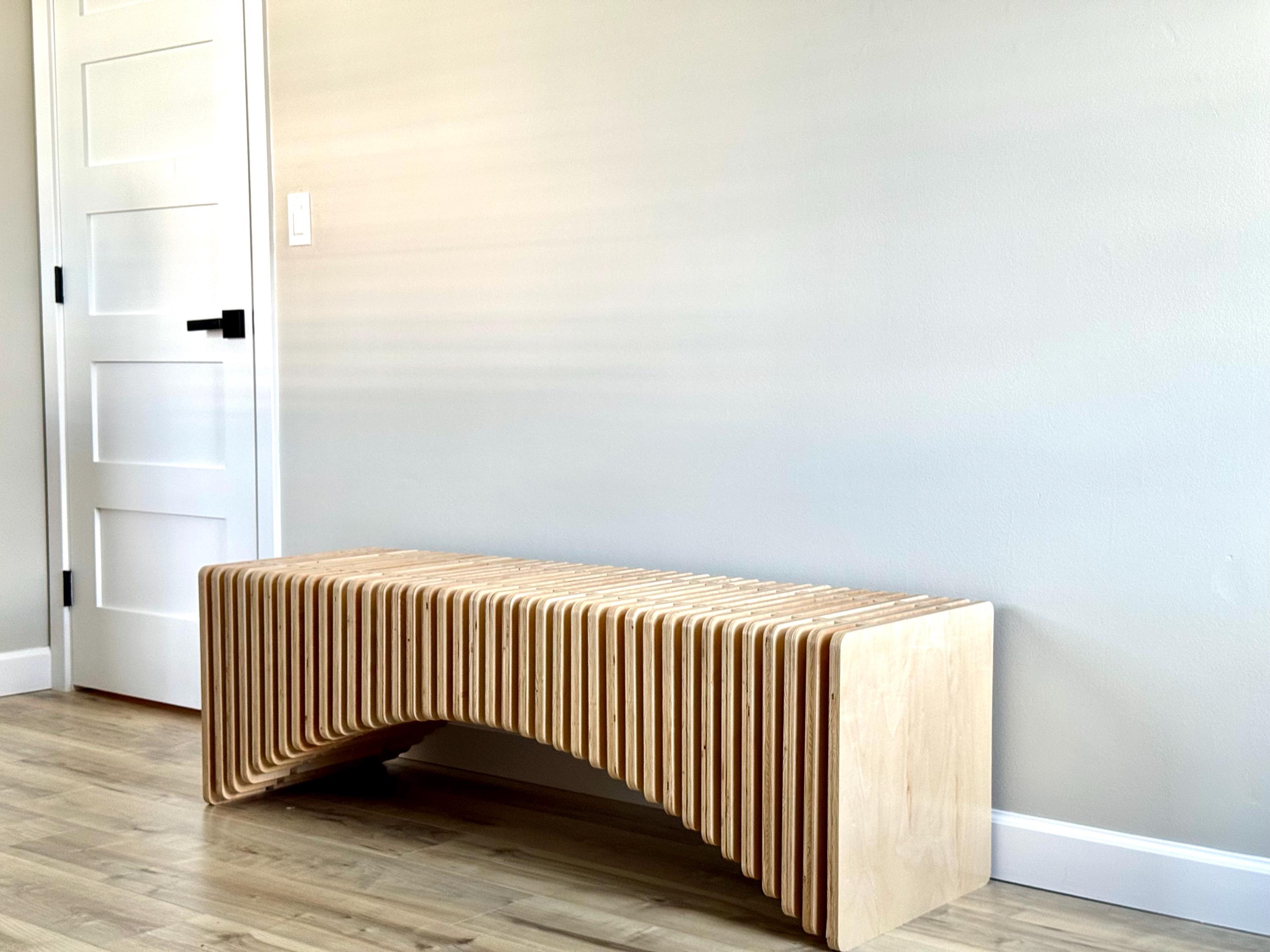 Modern Parametric Wood Bench - Custom Layered Plywood Furniture - Etsy