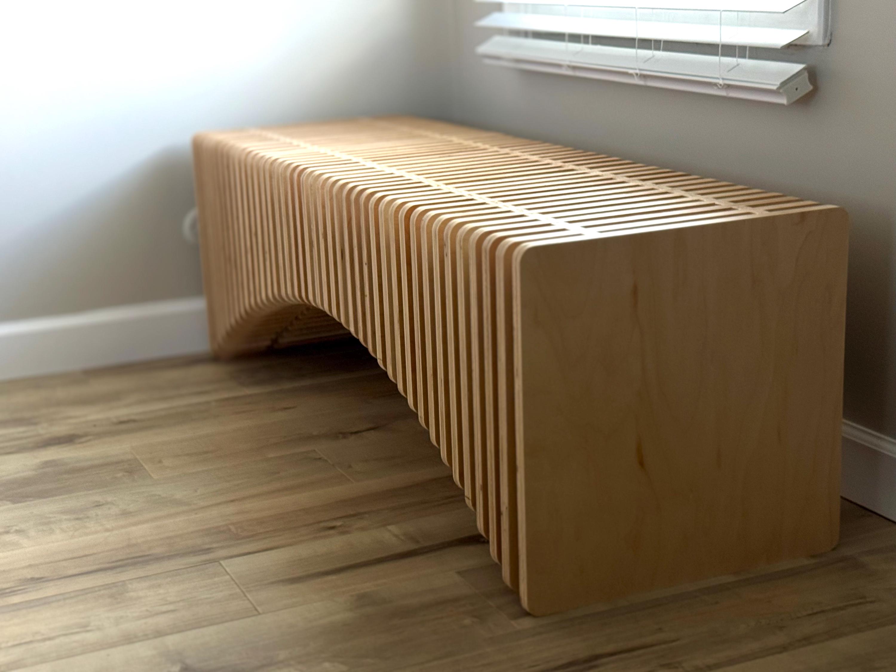 Modern Parametric Wood Bench - Custom Layered Plywood Furniture - Etsy