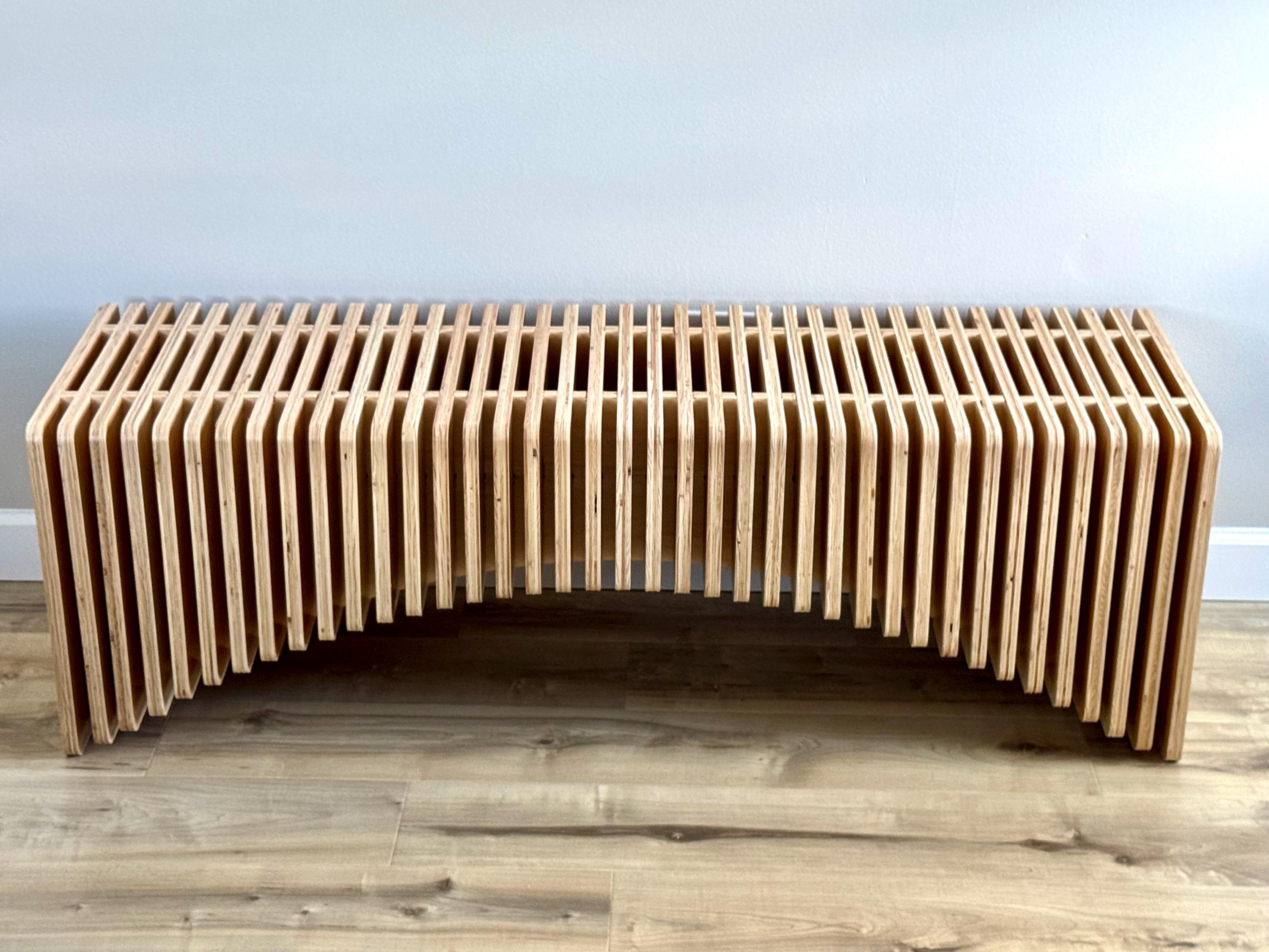 Modern Parametric Wood Bench - Custom Layered Plywood Furniture - Etsy