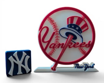 New York Yankees 3D Logo Display. Freestanding Tabletop Sign and fridge magnet. 3D printed.