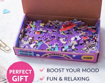 Affirmation Jigsaw Puzzle | Therapist Made Self Esteem | Self Soothing Activity | Mental Health Gift | Anxiety, Mindfulness and Self Care