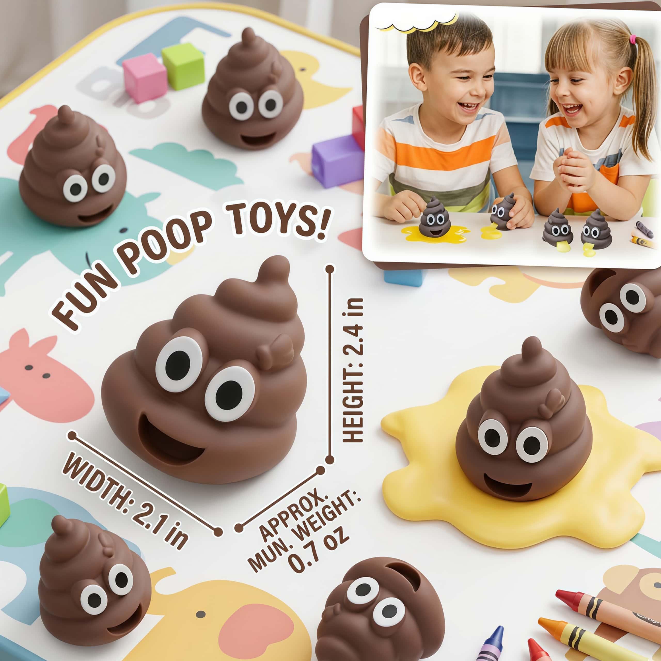 Throw Up Fidget Funny Puking Poop Stress Toy With Slime, Realistic Squeezable Poop ...