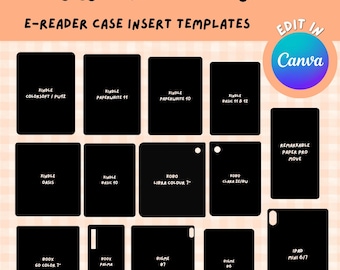 Plantillas editables para el interior de la funda del lector electrónico / Paquete Canva (Descarga instantánea)